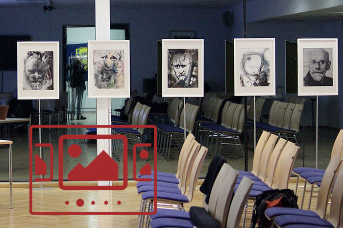 Das slideshow-Fenster mit Impressionen der Ausstellung 'Eine kreative Auseinandersetzung mit Janusz Korczak durch 2 Künstler aus 2 Generationen' anzeigen ...