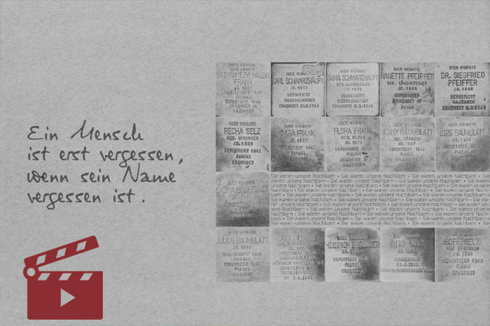 Einen begleitenden Video-Clip zur Gedenkveranstaltung 2021 :: „Ein Mensch ist erst vergessen, wenn sein Name vergessen ist.“ anzeigen ...