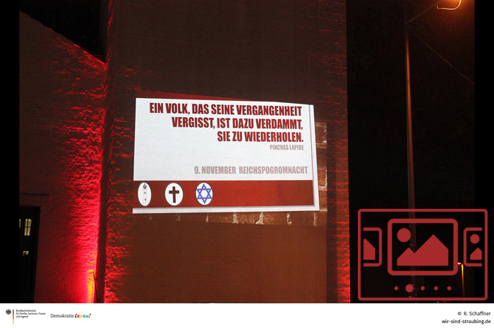 Das slideshow-Fenster mit Impressionen zur Gedenkveranstaltung 2020 anlässlich der Reichspogromnacht anzeigen ...