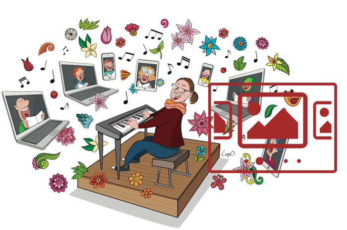 Das slideshow-Fenster mit begleitenden Bildern 'Singstunde mit Freistunde - Hingehen, mitsingen, glücklich sein' anzeigen ...