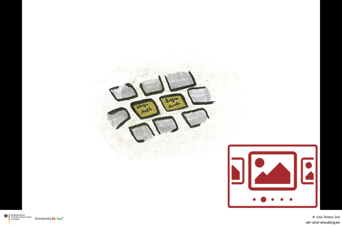 Das slideshow-Fenster mit Grafiken der Trainerin und Sketch Noterin Lisa Teresa Gut anzeigen ...