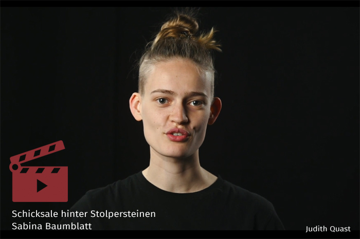 Das Video-Fenster 'Schicksale hinter Stolpersteinen :: In Zusammenarbeit mit Studentinnen und Studenten der Hochschule für Musik und Darstellende Kunst / Institut für Sprechkunst und Kommunikationspädagogik – Stuttgart' anzeigen ...