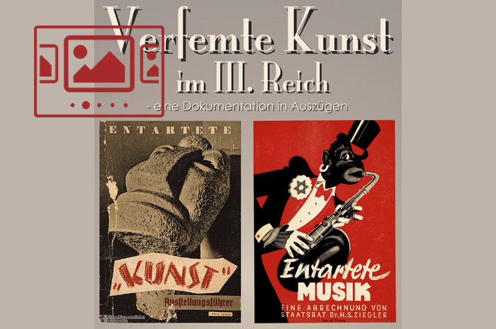 Das slideshow-Fenster mit begleitenden Bildern zur Ausstellung 'Verfemte Kunst im III. Reich - Eine Dokumentation in Auszügen' anzeigen ...
