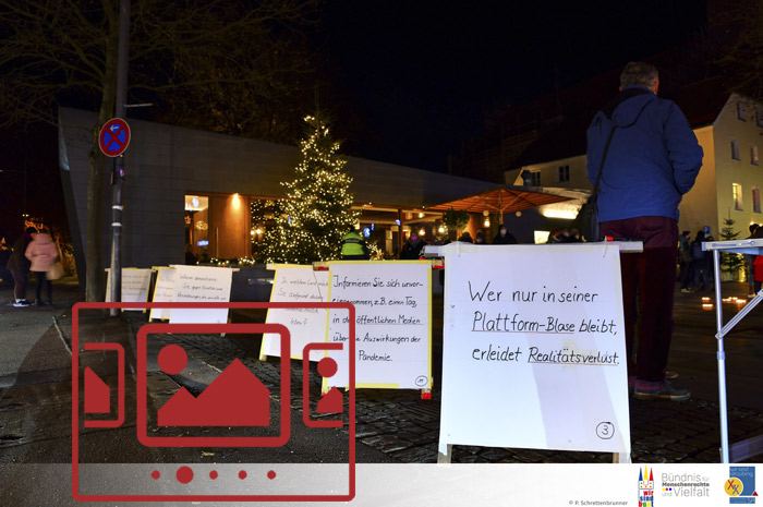 Sehen Sie hier Impressionen von unserer Info-Veranstaltung am Montag, den 20.12.2021 auf dem Steiner-Thor-Platz. :: Kamera: Peter Schrettenbrunner