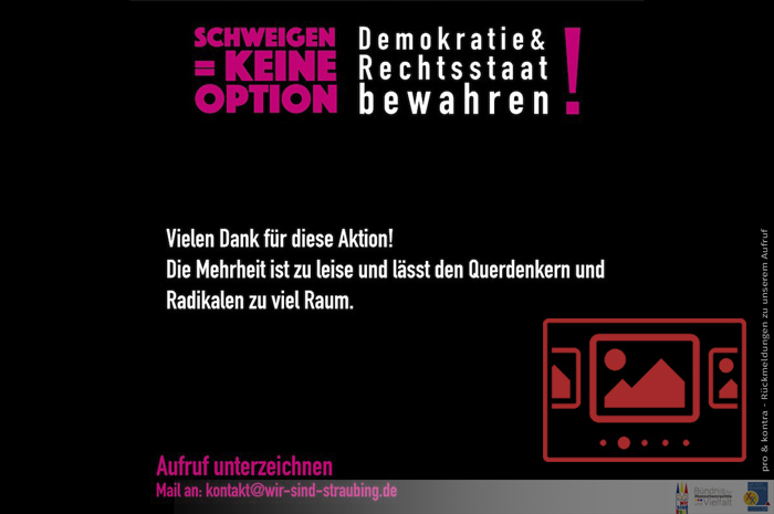 PRO & KONTRA :: Rückmeldungen zu unserem Aufruf „Demokratie und Rechtsstaat bewahren!“