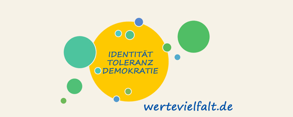 Das Logo von wertevielfalt.de - Wertevielfalt geht alle an! Sie ist unser kostbarstes Gut!